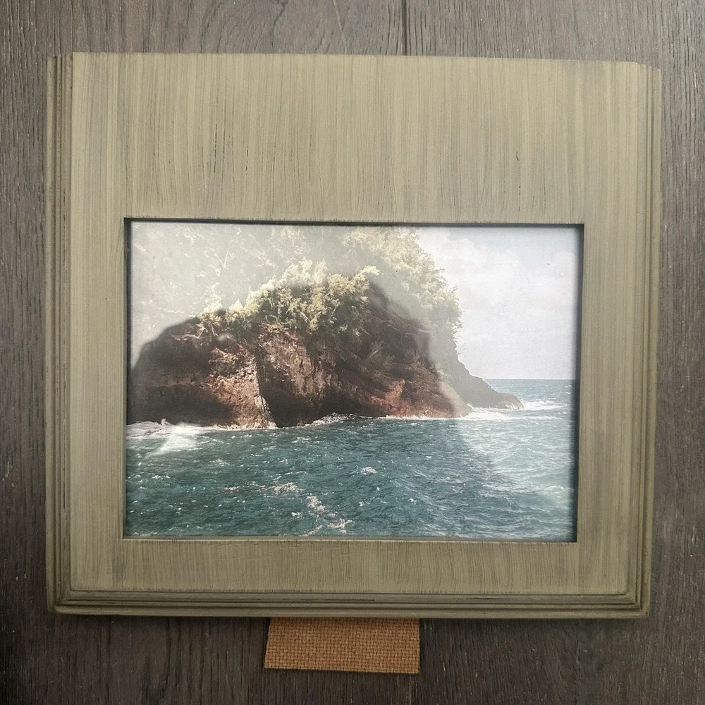 Green Taupe Wood Grain Picture Photo Frame 5x7 Tabletop Farmhouse Cottagecore